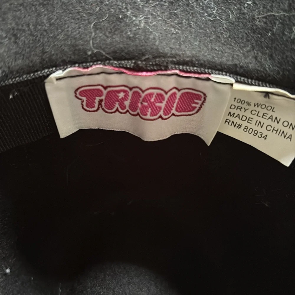 Trixie Black Wool Fedora with twisted plaid band One Size
